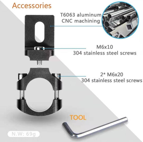 Abrazadera de 360° para montaje de Faros Auxiliares (25mm)
